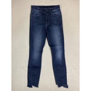 Mother Jeans Womens 24 Blue The Stunner Zip Two Step Fray Mid Rise Stretch Denim